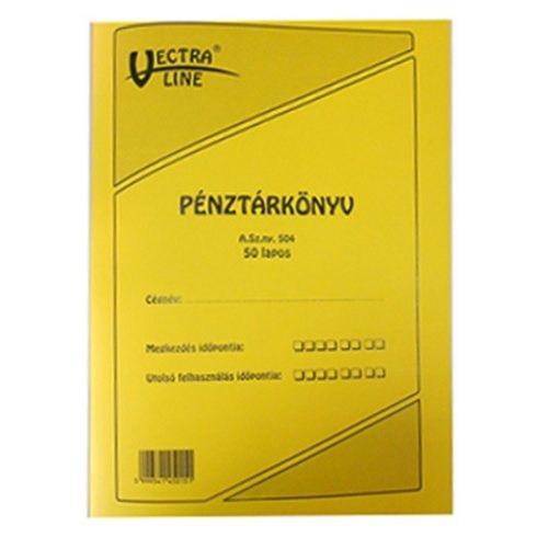 Nyomtatvány pénztárkönyv VECTRA-LINE új