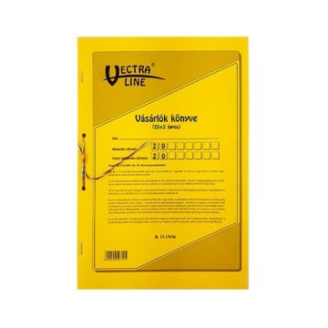   Nyomtatvány vásárlók könyve VECTRA-LINE A/4 25x2 álló GDPR kompatibilis