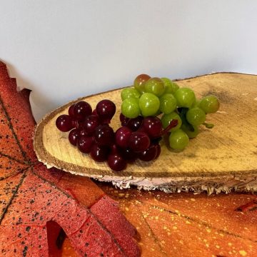 Műanyag szőlő 7cm zöld és bordó