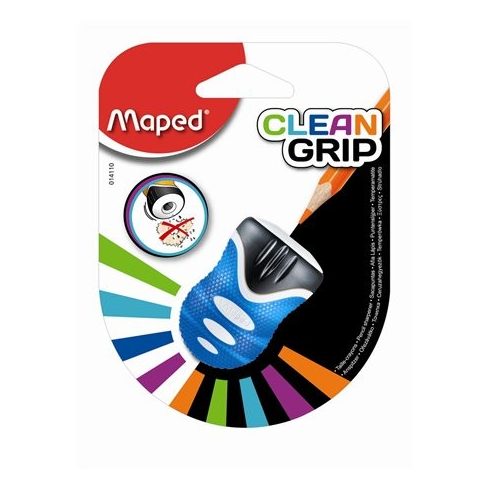 Hegyező, egylyukú, tartályos, MAPED "Clean Grip" ,vegyes színek