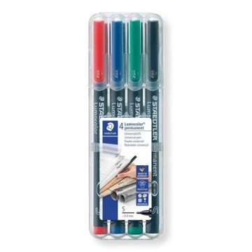   Alkoholos marker készlet, OHP, 0,4 mm, STAEDTLER "Lumocolor® 313 S", 4 különböző szín