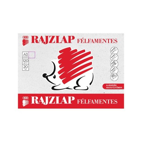 Rajzlap ICO Süni A/3 120 gr félfamentes 20 ív/csomag