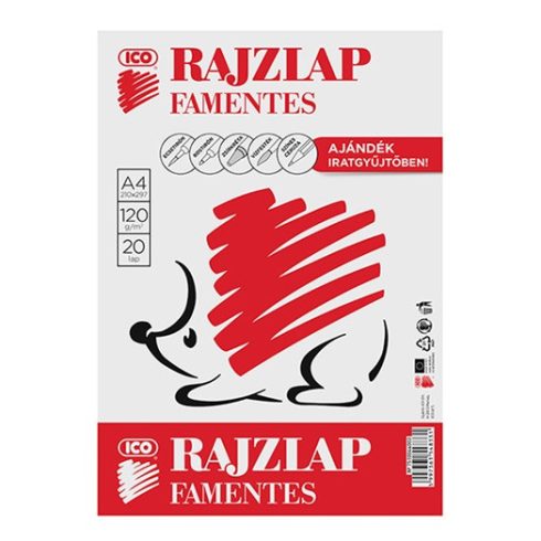 Rajzlap ICO Süni A/4 120 gr famentes 20 ív/csomag