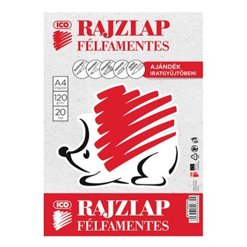 Rajzlap ICO Süni A/4 120 gr félfamentes 20 ív/csomag