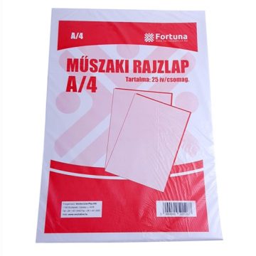 Rajzlap műszaki FORTUNA A/4 180gr 25 ív/csomag