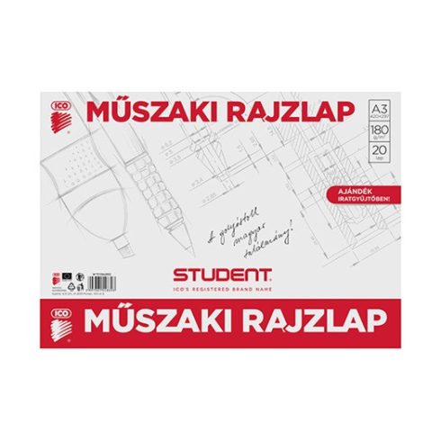 Rajzlap műszaki ICO Student A/3 20 ív/csomag